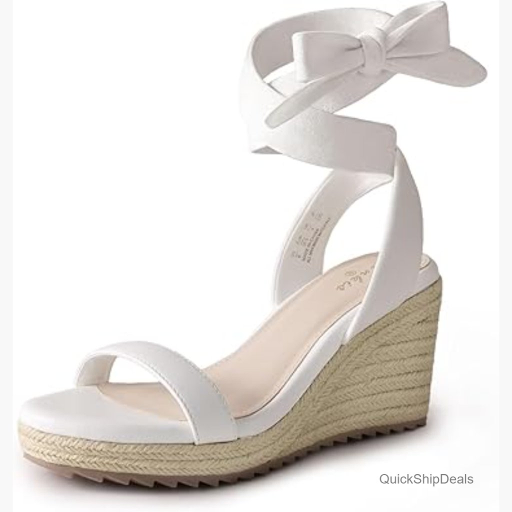 Espadrilles Wedges Sandals With Ankle Strap And Open Toe